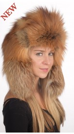 Cappello in pelliccia donna in volpe Golden Fire, stile Russo